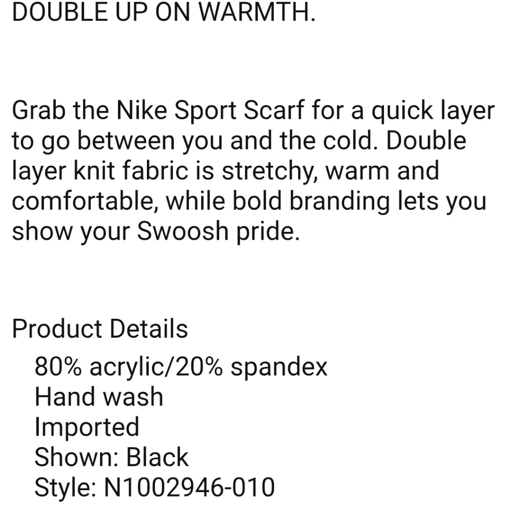 Nike bold scarf